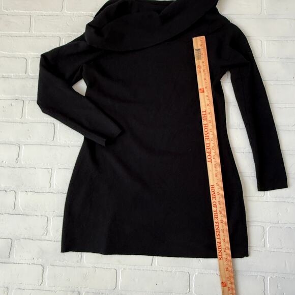 Open Edit Women's Black Off the Shoulder Knit Tunic Sweater sz L - Picture 4 of 5